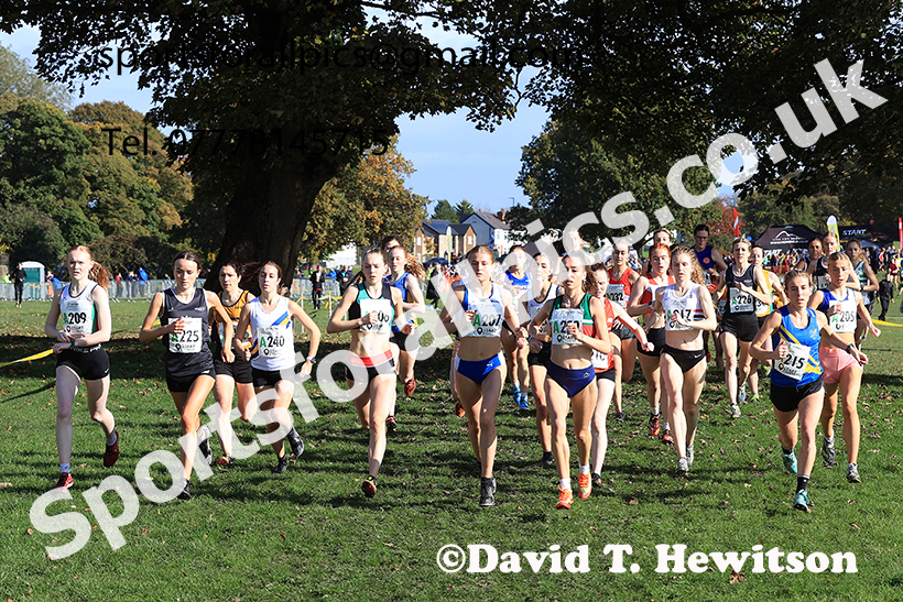 Senior women, 2024 Northern Cross Country Relays, Graves Park, Sheffield.   Photo: David T. Hewitson/Sports for All Pics